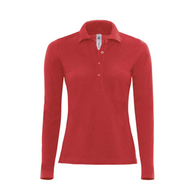 B&C Ladies Safran Pure Long Sleeve Pique Polo Shirt