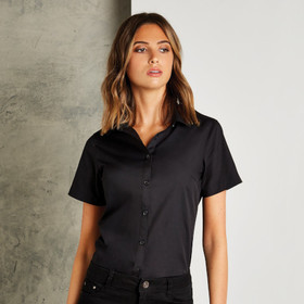 Kustom Kit Women's Poplin Blouse Short Sleeve