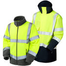 Leo Workwear Hi Vis 3-in-1 CLOVELLY Anorak with HARTLAND Fleece Contrast