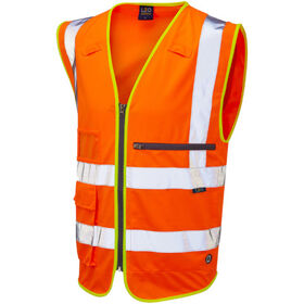 Leo Workwear Hi Vis Foreland Superior Waistcoat with Tablet Pocket