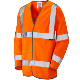 Leo Workwear Hi-Vis Shirwell Sleeved Waistcoat