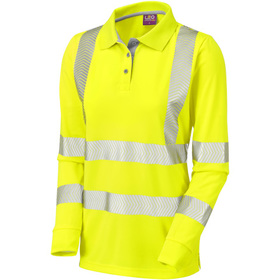 Leo Workwear Hi Vis Pollyfield Coolviz Ultra Women's Sleeved Polo Shirt