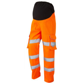 Leo Workwear Hi Vis Poly/Cotton Womens Maternity Cargo Trouser