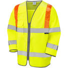 Leo Workwear Hi Vis Taddiport Orange Brace 3/4 Sleeve Waistcoat